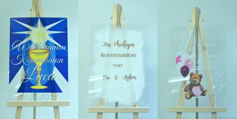 acrylschilder, willkommenschilder