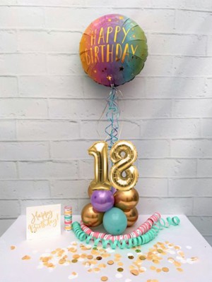 Ballondeko zum 18. Geburtstag. Geschenk und Geburtstagsdeko